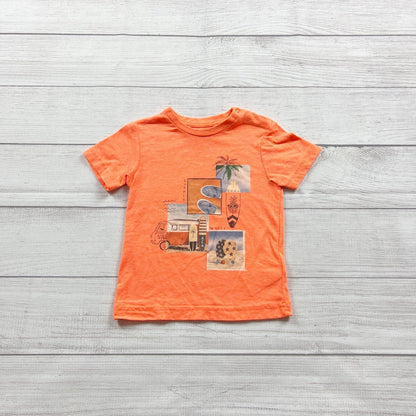 Mayoral Toddler Boys Surf Graphic Print Orange Short Sleeve T-Shirt 18-24 Months