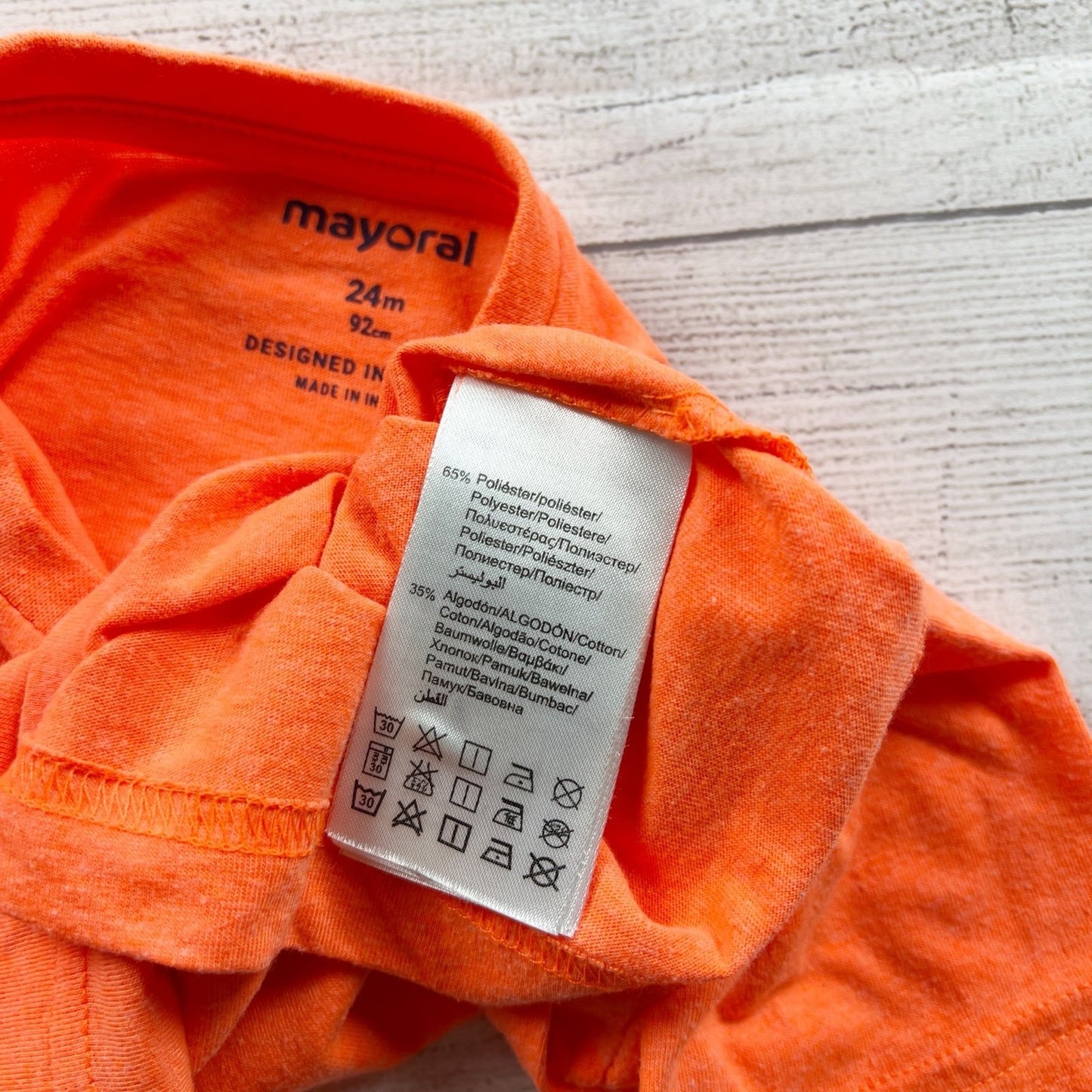 Mayoral Toddler Boys Surf Graphic Print Orange Short Sleeve T-Shirt 18-24 Months