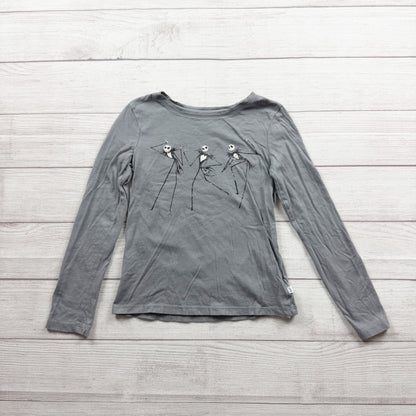 Gap Kids Disney Nightmare Before Christmas Graphic Long Sleeve Shirt Gray M 8