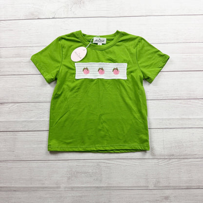 Marie Nicole Clothing Green Peach Smocked T-Shirt Short Sleeve Kids NWT XXL 6