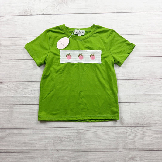 Marie Nicole Clothing Green Peach Smocked T-Shirt Short Sleeve Kids NWT XXL 6