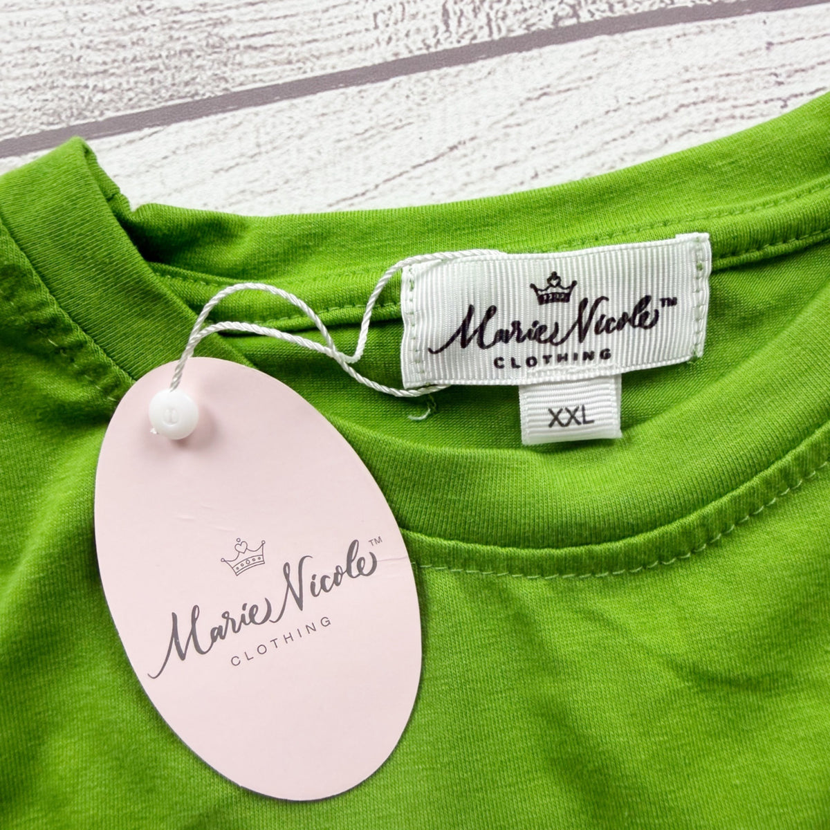 Marie Nicole Clothing Green Peach Smocked T-Shirt Short Sleeve Kids NWT XXL 6