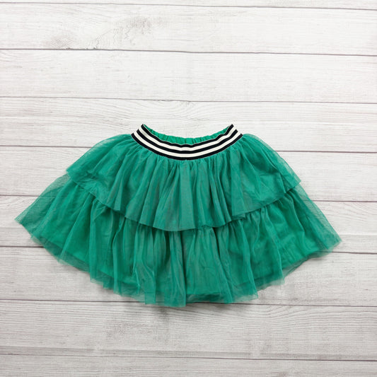 Tea Collection Girls Green Tiered Tulle Skirt Elastic Waist Lightweight 6