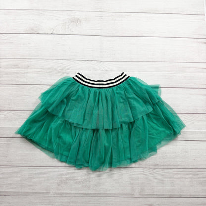 Tea Collection Girls Green Tiered Tulle Skirt Elastic Waist Lightweight 6
