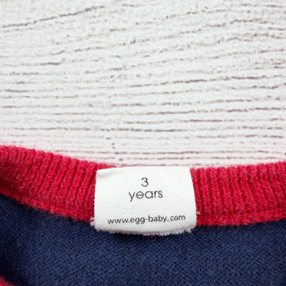 Egg By Susan Lazar Navy Knit Dress Red Heart Design Girls Cotton 3T
