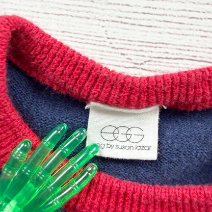 Egg By Susan Lazar Navy Knit Dress Red Heart Design Girls Cotton 3T