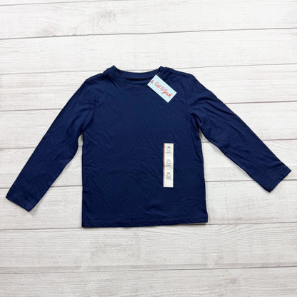 Cat & Jack Kids Long Sleeve Shirt Navy Blue Basic Tee NWT XS 4-5