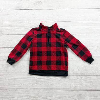 Just One You by Carter’s Toddler Sherpa Fleece Pullover Buffalo Plaid 1/4 Zip 4T