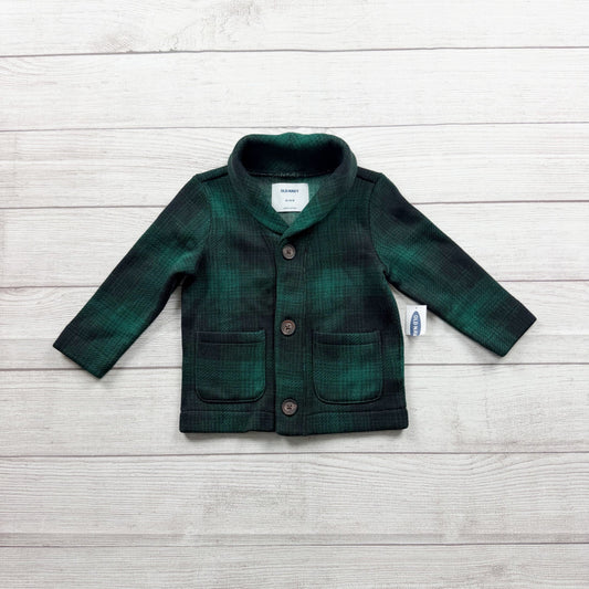 Old Navy Toddler Green Black Plaid Button Up Jacket Shacket NWT 18-24 Months