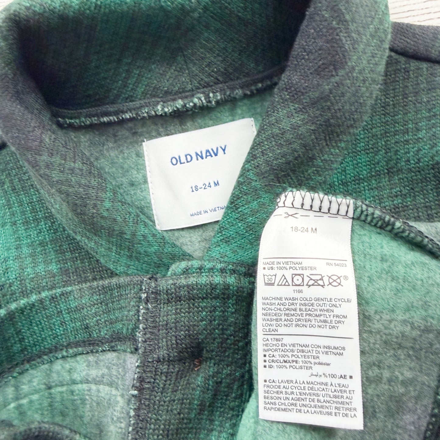 Old Navy Toddler Green Black Plaid Button Up Jacket Shacket NWT 18-24 Months