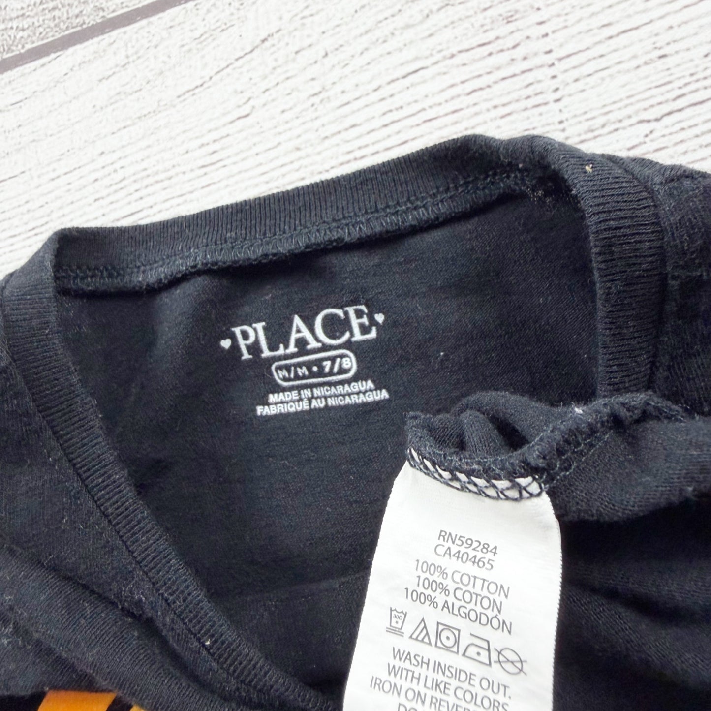 Children’s Place Lucky Girl Black Rainbow Graphic Short Sleeve Tee 7-8