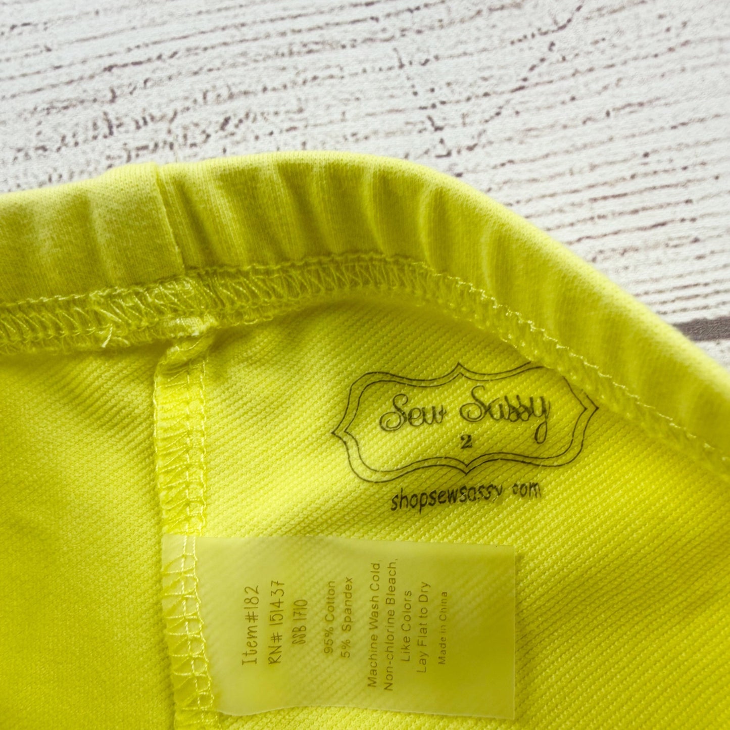 Sew Sassy Girls Yellow Ruffle Leggings Bennys Cotton Blend Elastic Waist 2T