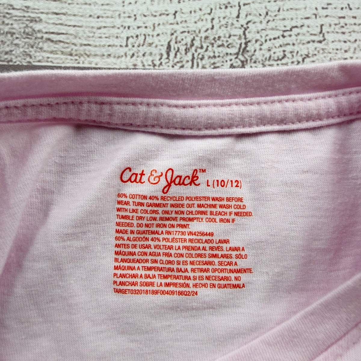 Cat & Jack Girls Unicorn Graphic Long Sleeve Tee Pink Cotton Blend L 10-12
