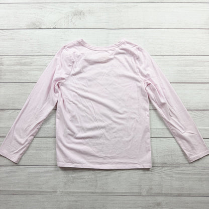Cat & Jack Girls Unicorn Graphic Long Sleeve Tee Pink Cotton Blend L 10-12