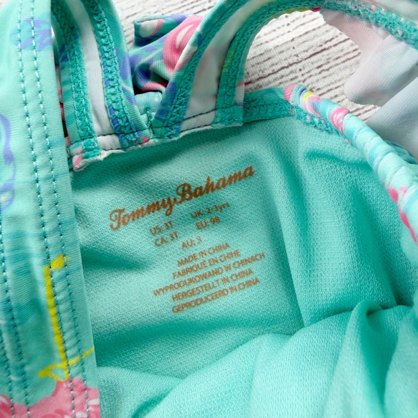 Tommy Bahama Toddler Girls Swimsuit Flamingo Floral Smocked One Piece 3T