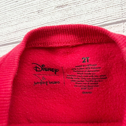 Disney Minnie Mouse Toddler Sweatshirt Red Ruffle Shoulder Bow Graphic 2T