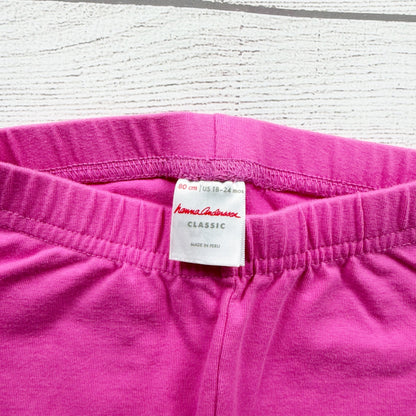 Hanna Andersson Girls Pink Elastic Waist Leggings 18-24 Months