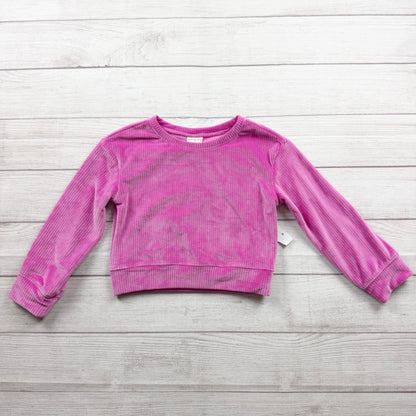 Jumping Beans Long Sleeve Pink Ribbed Cropped Sweater Girls Lightweight NWT 6