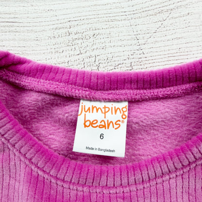 Jumping Beans Long Sleeve Pink Ribbed Cropped Sweater Girls Lightweight NWT 6