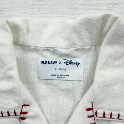 Old Navy x Disney Boys Embroidered Linen Short Set Outfit L 10-12
