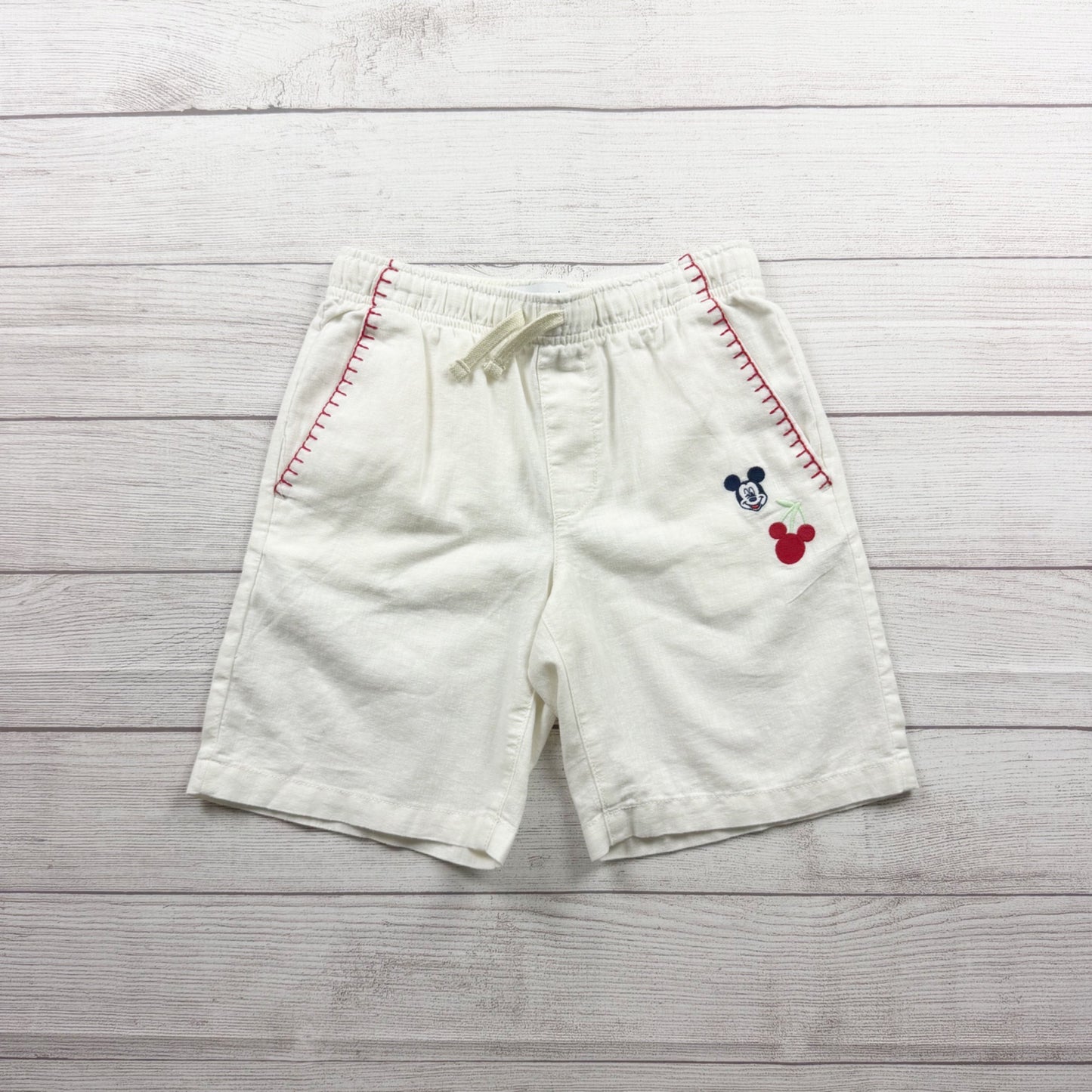 Old Navy x Disney Boys Embroidered Linen Short Set Outfit L 10-12