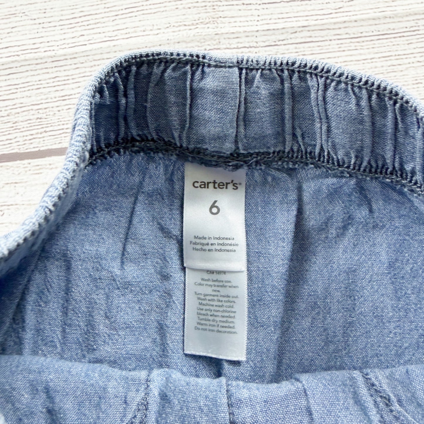 Carter’s Girls Chambray Skirt Blue Button Front Denim Look Skirt with Pockets 6