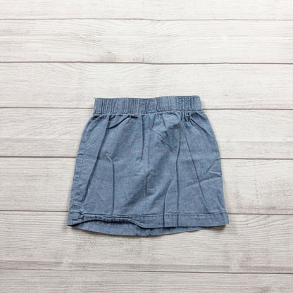 Carter’s Girls Chambray Skirt Blue Button Front Denim Look Skirt with Pockets 6