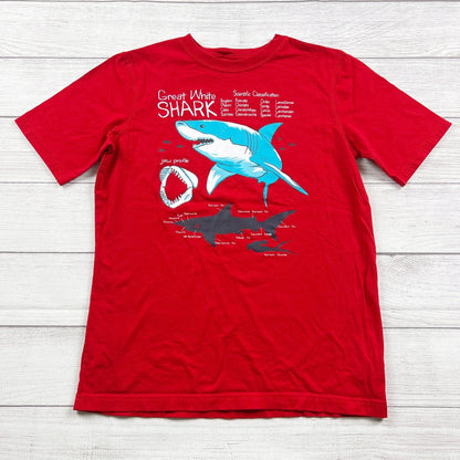 Lands’ End Kids Great White Shark Graphic T-Shirt Tee L 14-16