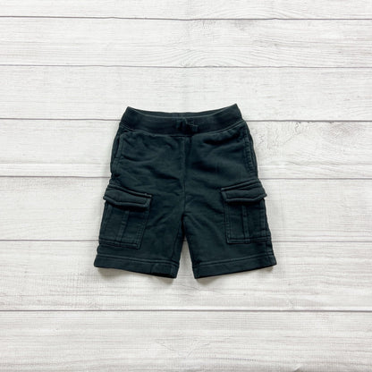 Hanna Andersson Boys Black Pull On Sweat Cargo Shorts 2T