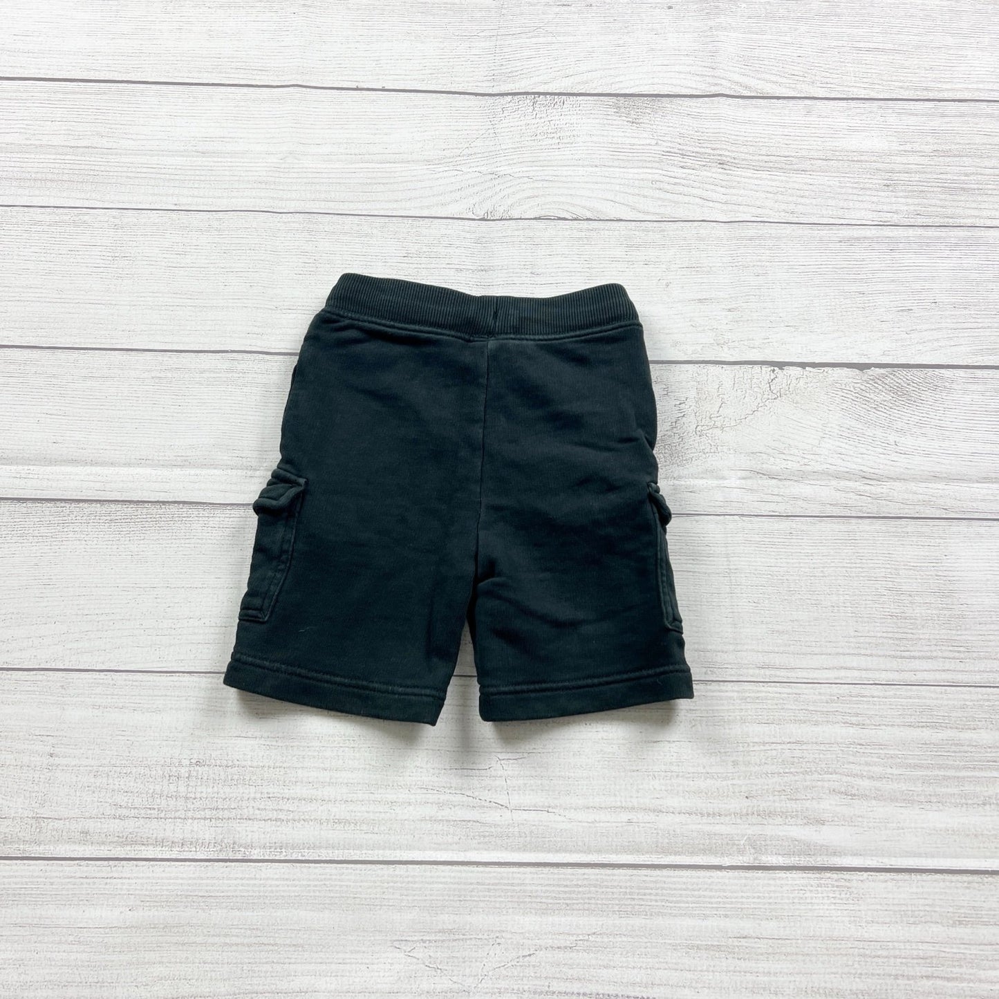 Hanna Andersson Boys Black Pull On Sweat Cargo Shorts 2T