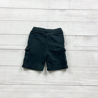 Hanna Andersson Boys Black Pull On Sweat Cargo Shorts 2T