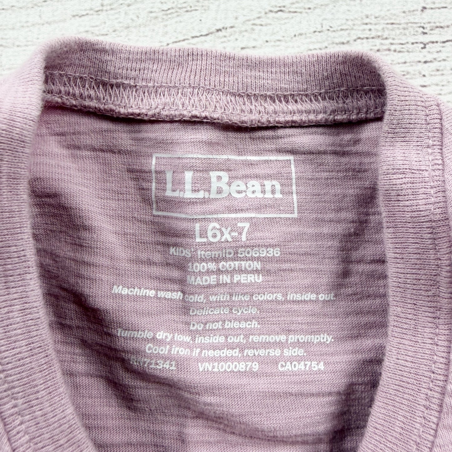 L.L.Bean Girls Feathered Friends T-Shirt Lavender Bird Graphic 6X-7