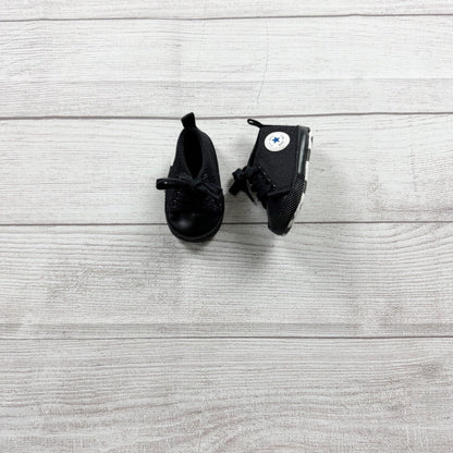 Baby Toddler Black Canvas Sneakers Lace-Up Shoes Soft Sole Crib Star Patch 1