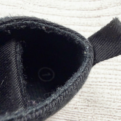 Baby Toddler Black Canvas Sneakers Lace-Up Shoes Soft Sole Crib Star Patch 1