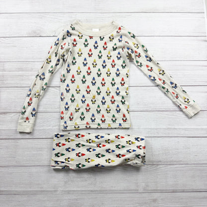 Hanna Andersson Organic Cotton Pajama Set Kids Gnome Print Holiday Snug Fit 8