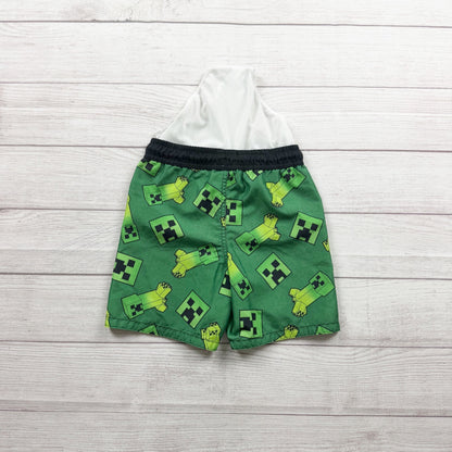 Minecraft Creeper Swim Trunks Boys Elastic Waist Drawstring Lined S