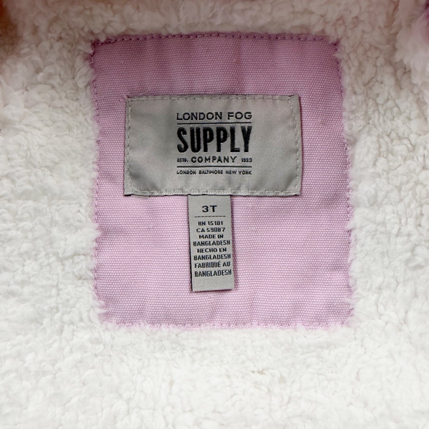 London Fog Toddler Girls Varsity Jacket Pink Sherpa Lined Bomber Zip Up 3T