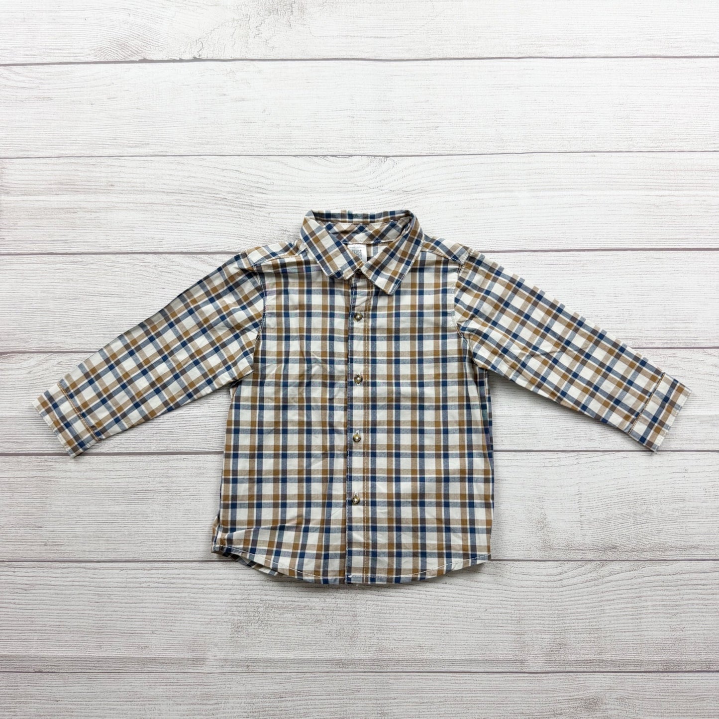 Just One You Carter's Plaid Button Up Shirt Boys Long Sleeve 12-18 Months