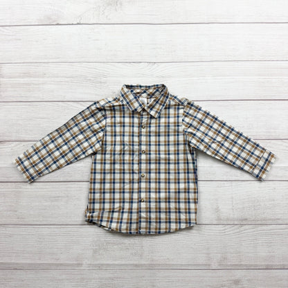 Just One You Carter's Plaid Button Up Shirt Boys Long Sleeve 12-18 Months