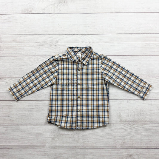 Just One You Carter's Plaid Button Up Shirt Boys Long Sleeve 12-18 Months