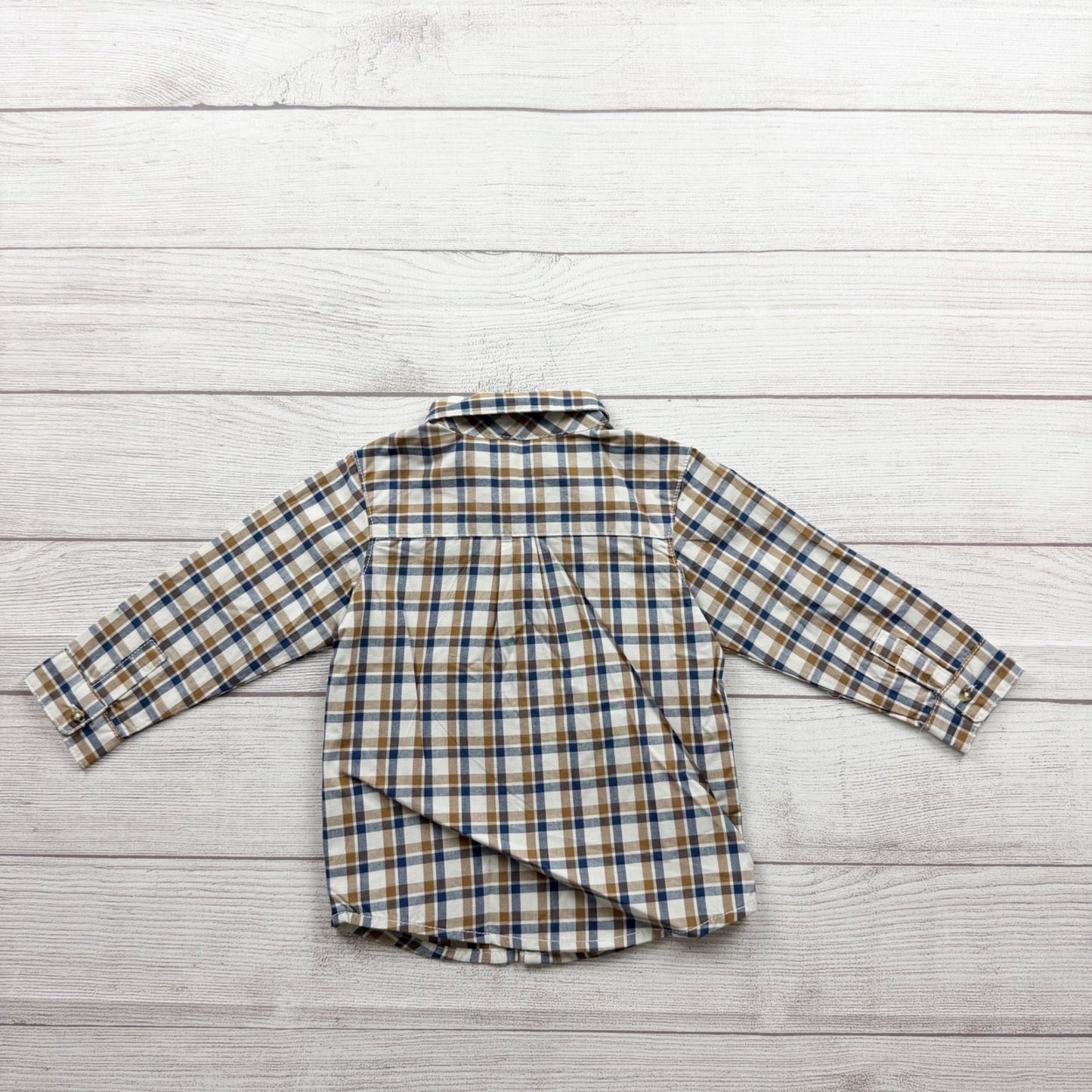Just One You Carter's Plaid Button Up Shirt Boys Long Sleeve 12-18 Months
