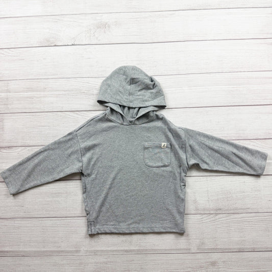 Easy Peasy Grey Hooded Long Sleeve Toddler Lightweight Rayon Blend 3T