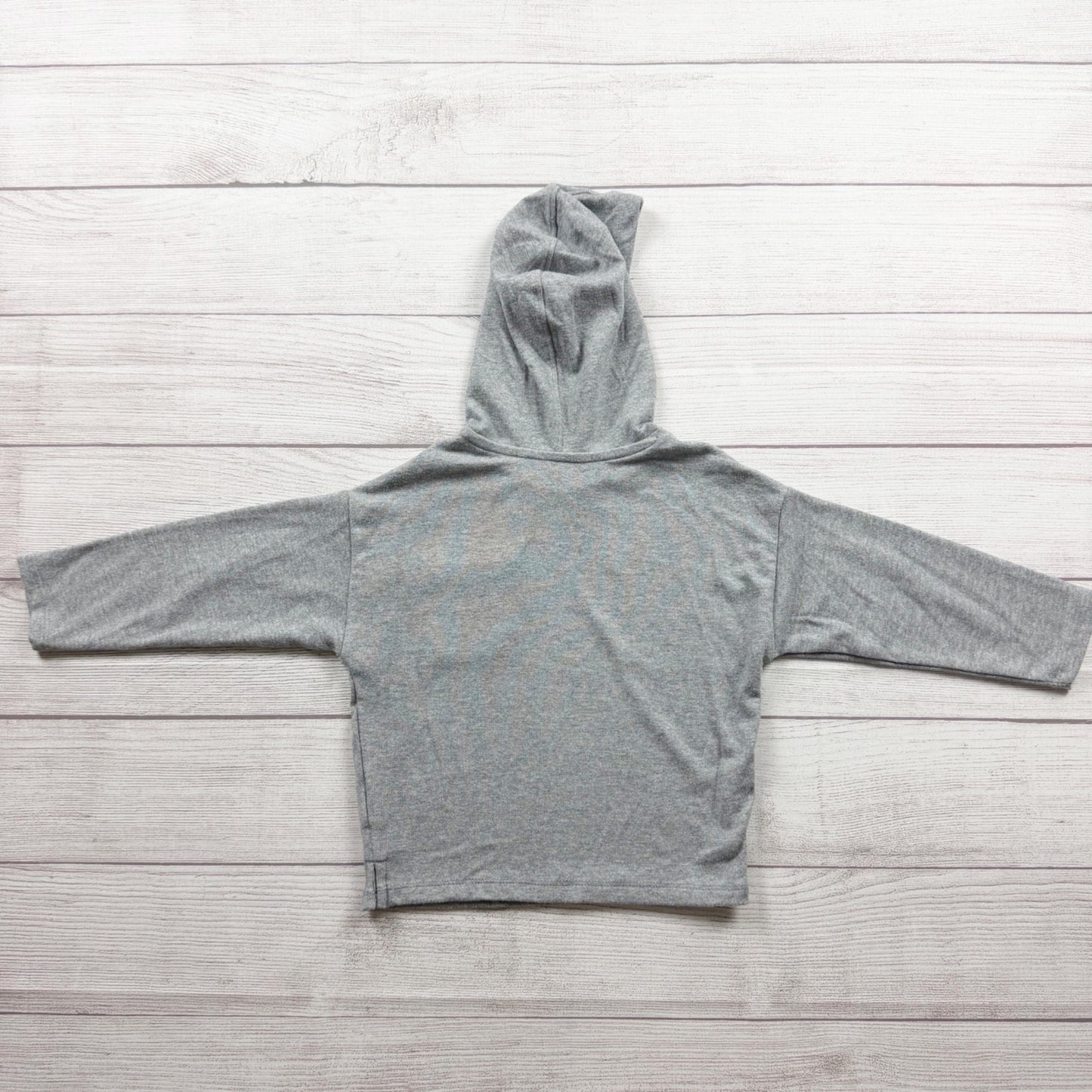 Easy Peasy Grey Hooded Long Sleeve Toddler Lightweight Rayon Blend 3T
