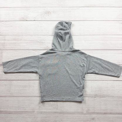 Easy Peasy Grey Hooded Long Sleeve Toddler Lightweight Rayon Blend 3T