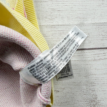 Zara Girls Sweater Vest Pastel Knit Sleeveless Pullover Yellow Trim M
