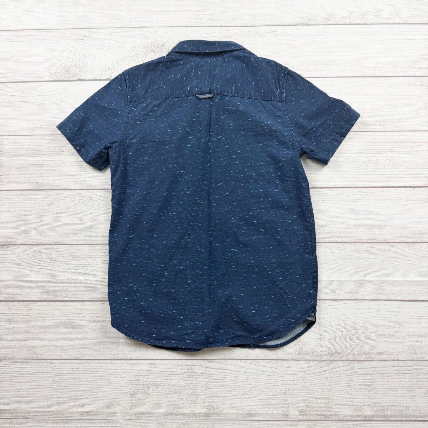 Cactus Boys Short Sleeve Button Up Shirt Blue Lightweight Casual 11-12