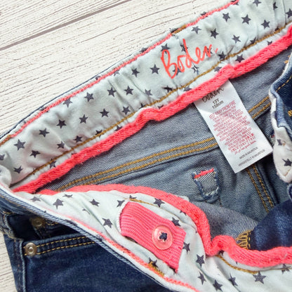 Boden Girls Distressed Denim Shorts Frayed Hem Adjustable Waist Dark Blue 13