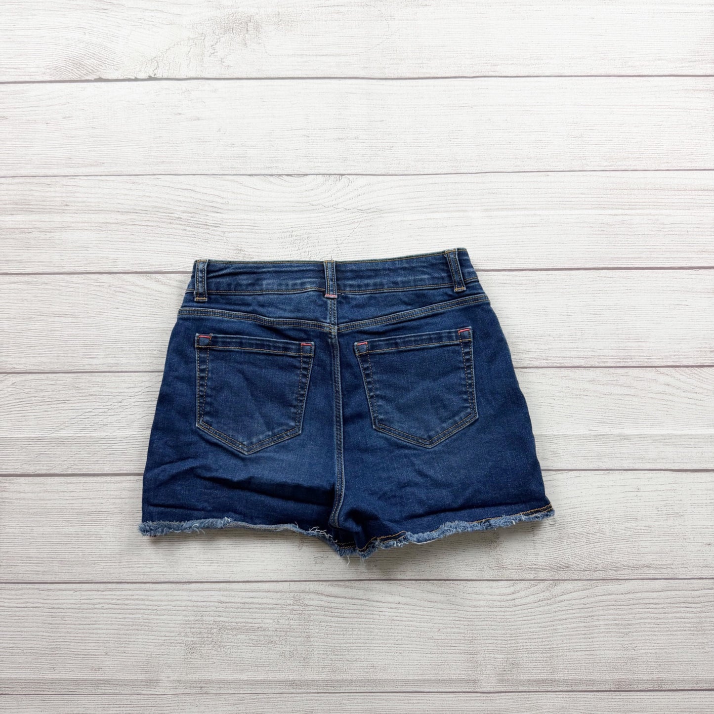 Boden Girls Distressed Denim Shorts Frayed Hem Adjustable Waist Dark Blue 13