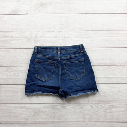 Boden Girls Distressed Denim Shorts Frayed Hem Adjustable Waist Dark Blue 13