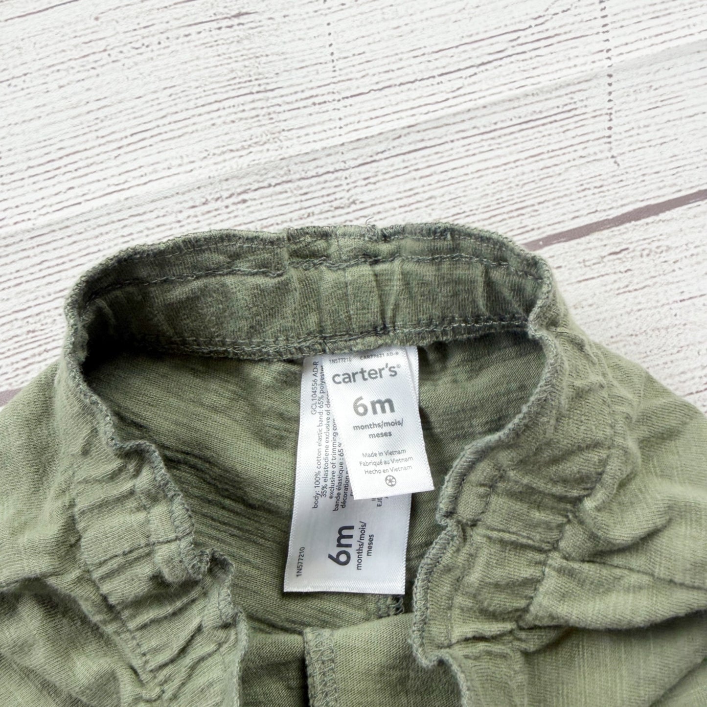 Carter’s Baby Olive Green Elastic Waist Shorts 3-6 Months